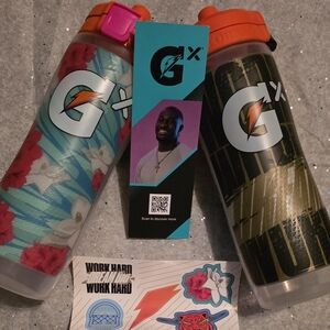 Gatorade Floral and Geometric Water Bottles - Blue and Green